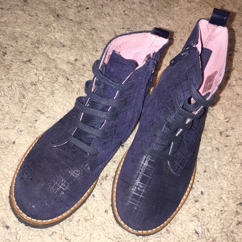 Jacadi Paris Blue Suede Boots sz 11 Toddler